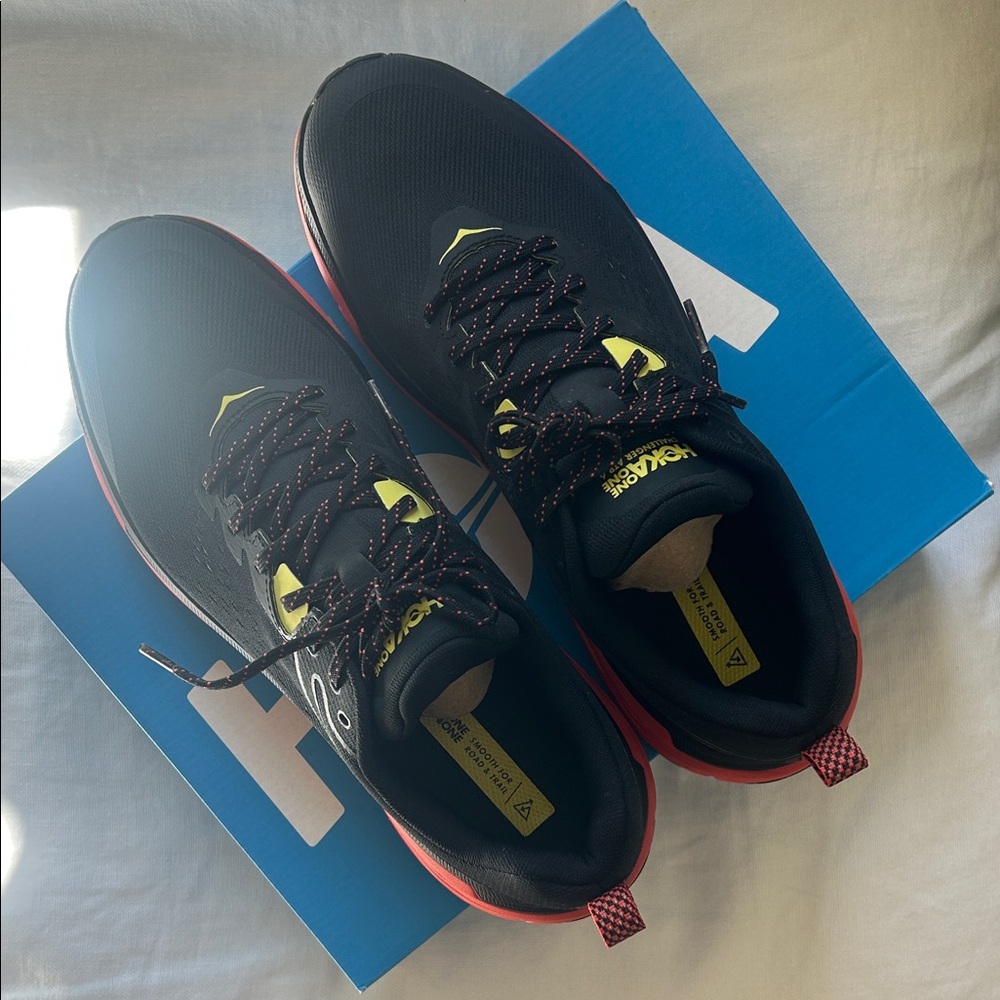 Hoka One One Black and Red Running Shoes